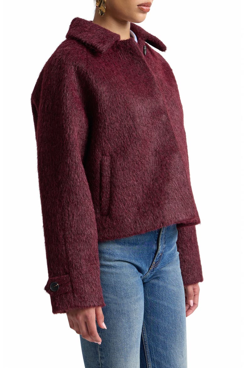 Crop Woolly Jacket, Alternate, color, CURRANT