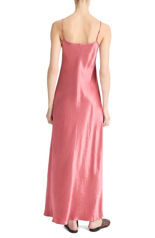 Vince Hammered Satin Maxi Slipdress In Pink
