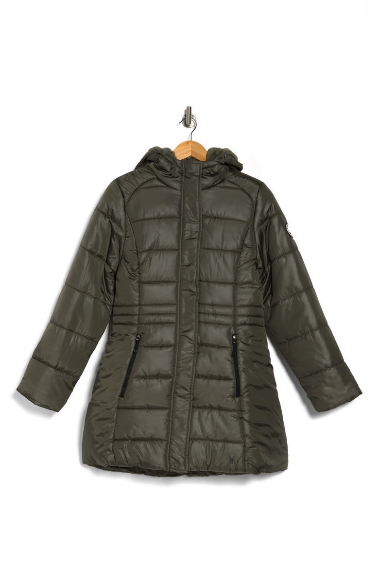 Spyder Yara Faux Fur Lined Puffer Jacket, Alternate, color,