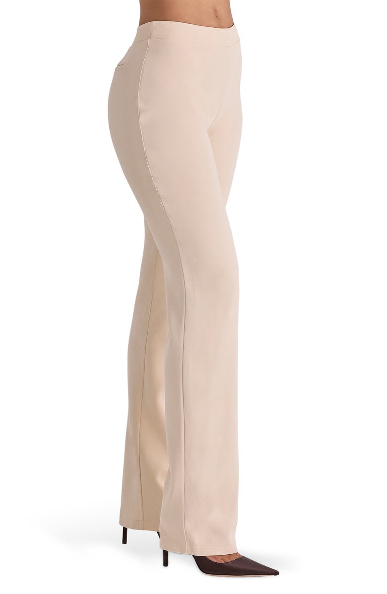 HOUSE OF CB Chiara Straight Leg Crepe Trousers, Alternate, color, Vintage Ivory
