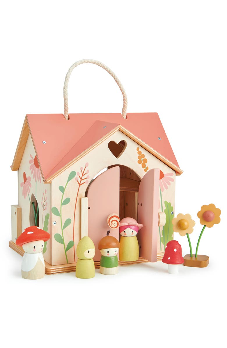 Tender Leaf Toys Rosewood Cottage Wooden Dollhouse Set, Main, color, Multi