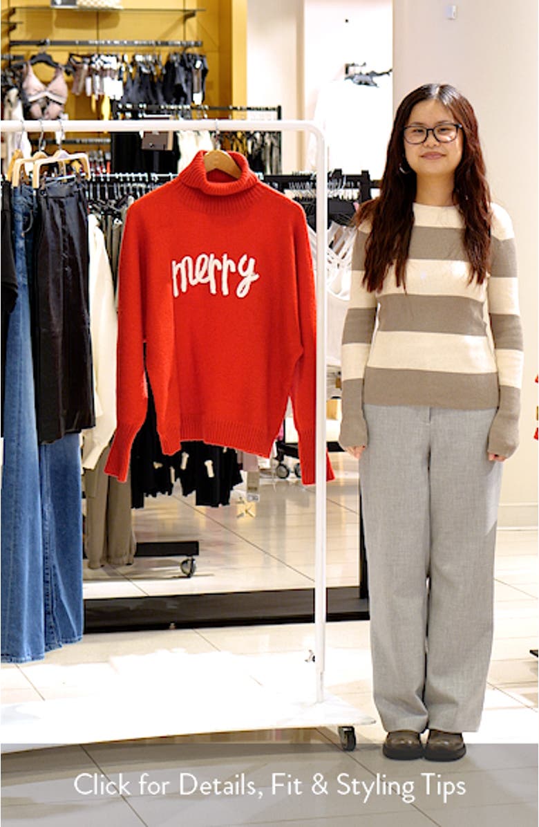 Merry Appliqué Turtleneck Sweater, sales video thumbnail