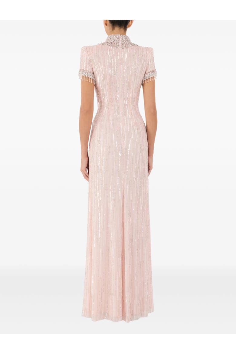 Madeleine Beaded Maxi Dress, Alternate, color, Fox Coral