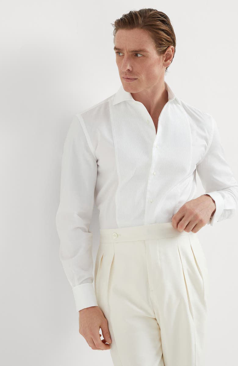 Brunello Cucinelli Tuxedo shirt with pleating, Alternate, color, 
