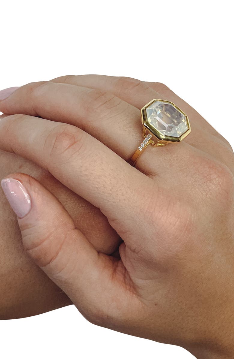 GOSHWARA Gossip Octagon Cut Stone & Pavé Diamond Ring, Alternate, color, 