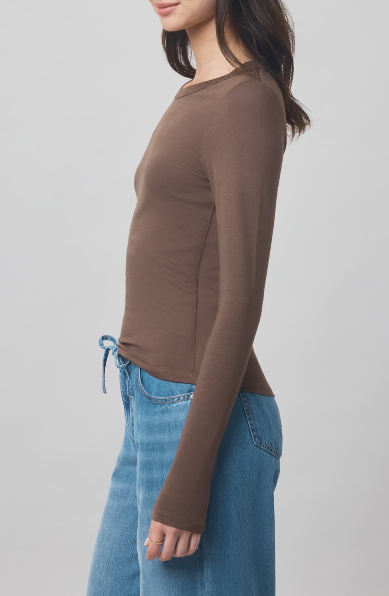 Splendid x @cellajaneblog Long Sleeve Layering T-Shirt, Alternate, color, Truffle