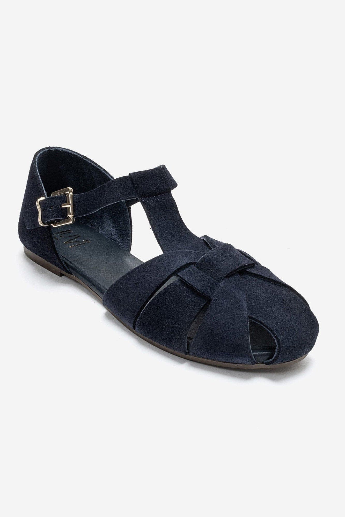 Falina Leather Sandal, Alternate, color, Navy Suede