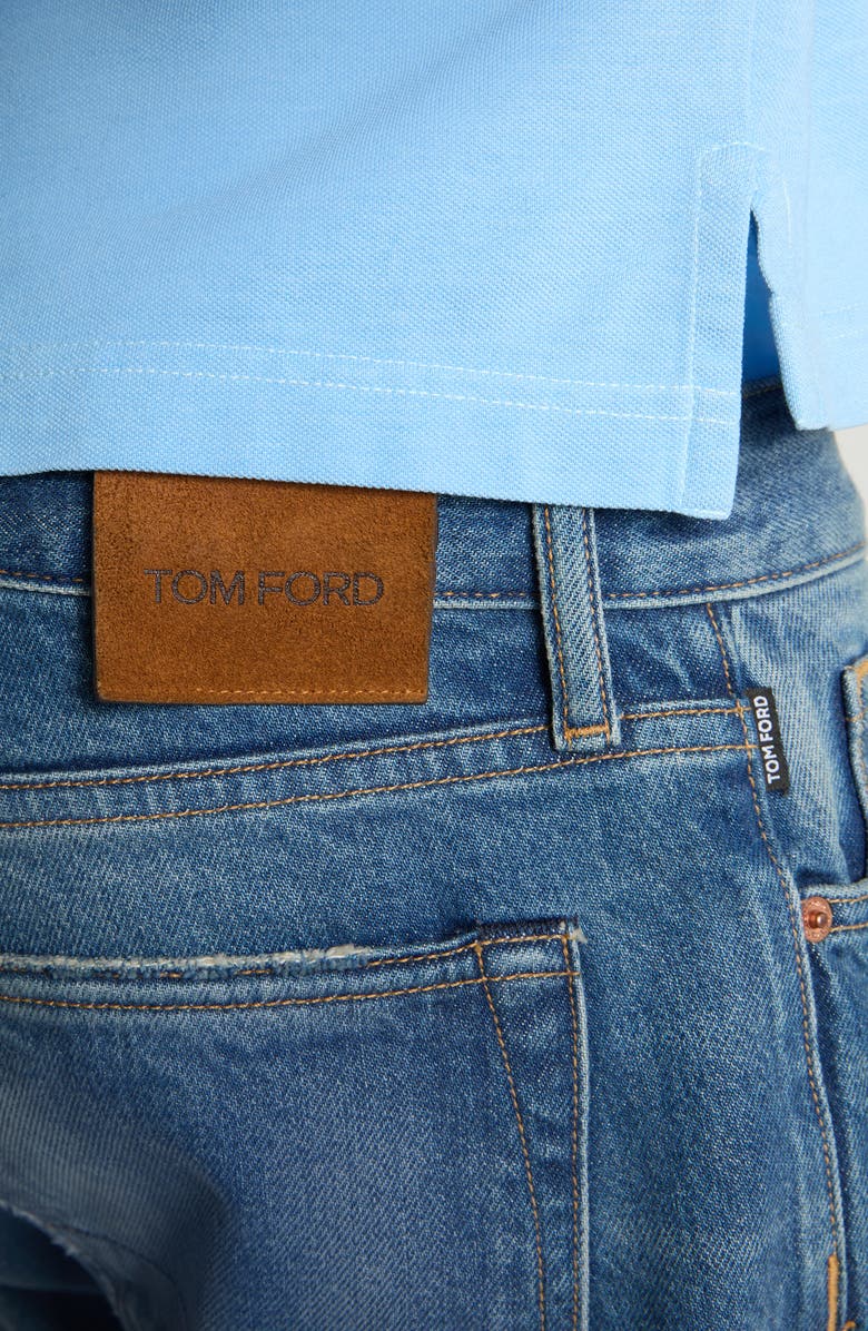 TOM FORD Selvedge Straight Fit Jeans, Alternate, color, Hb523 Strong High/ Low Blue