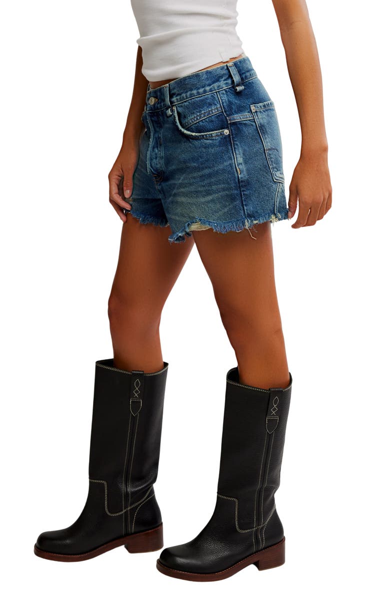 Free People Now or Never Denim Shorts, Alternate, color, Sunsational