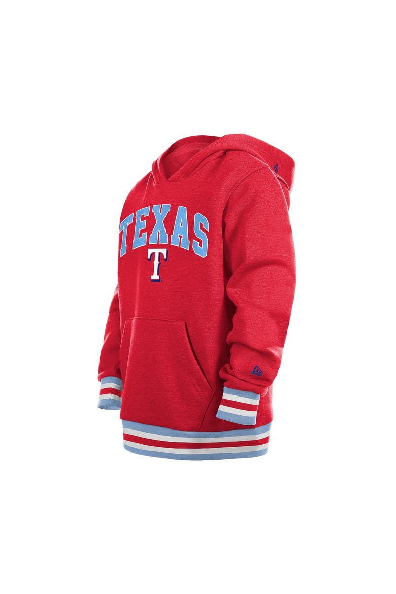 Youth New Era Red Texas Rangers Knit Trim Pullover Hoodie, Alternate, color, Red
