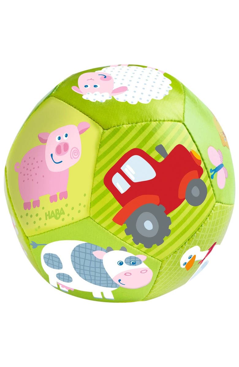 HABA Baby Ball on The Farm 4.5" for Babies 6 Months and Up, Main, color, Multi