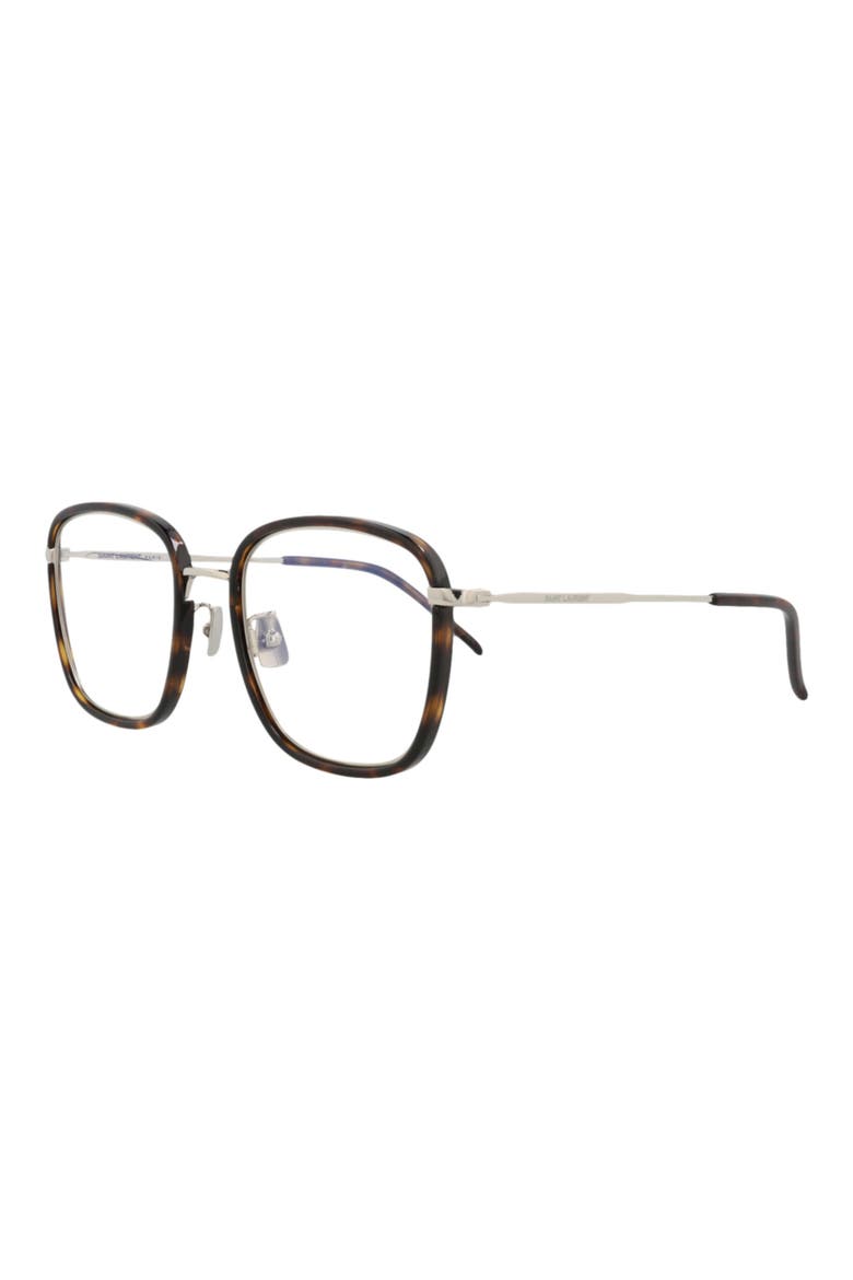 54mm Square Optical Glasses, Alternate, color, HAVANA SILVER TRANSPARENT
