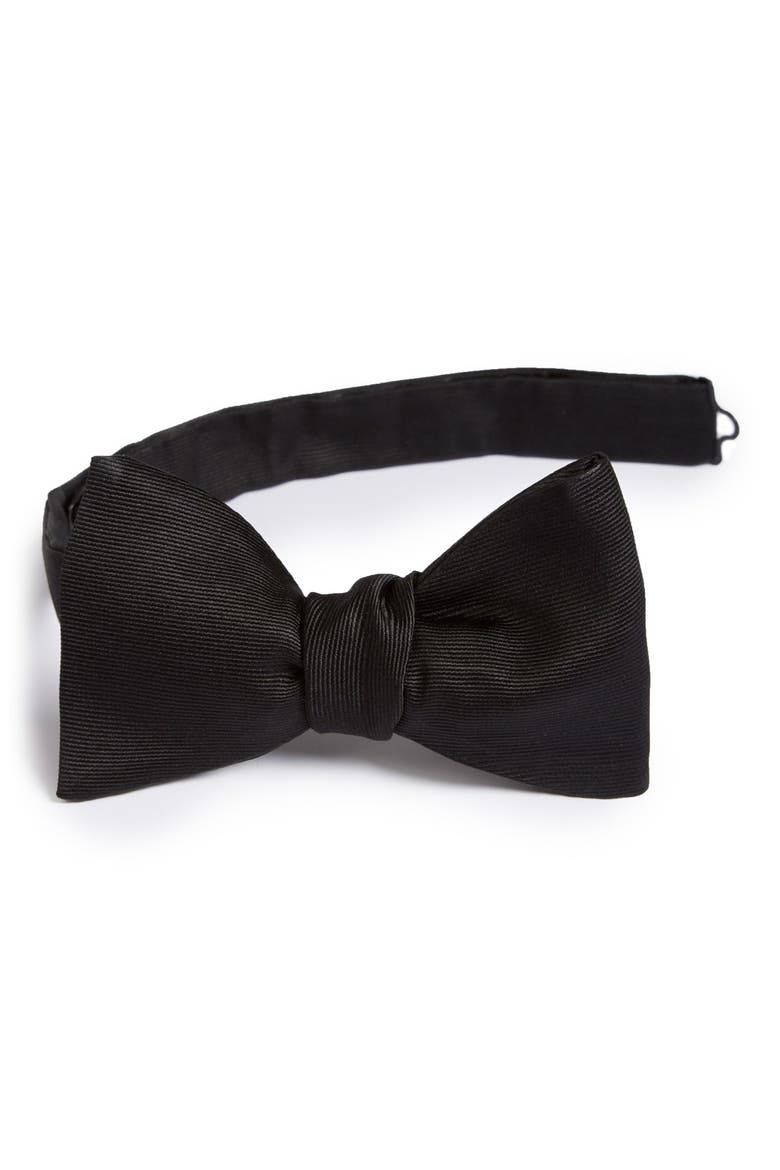 Silk Bow Tie, Main, color, BLACK