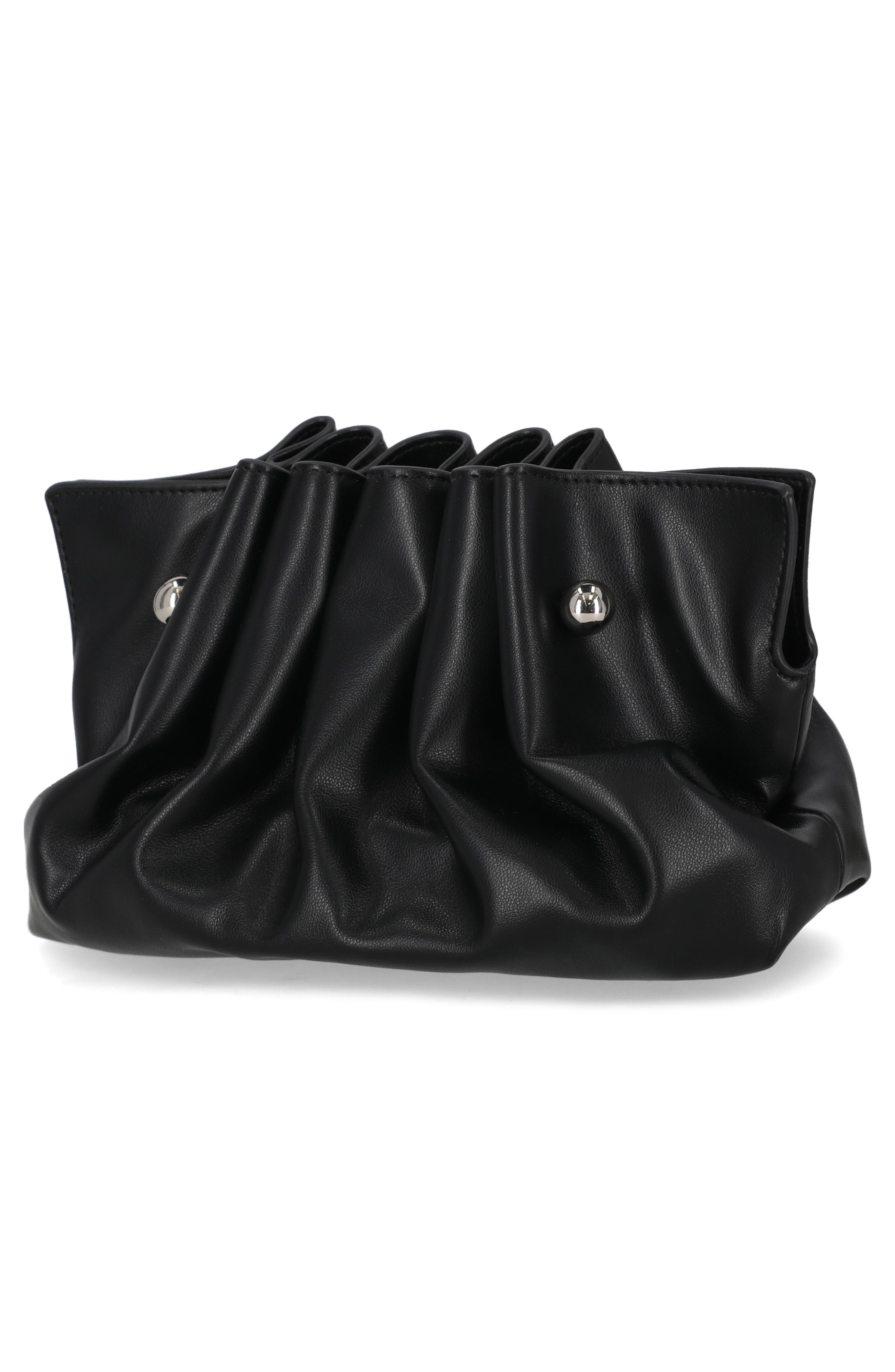 Jessica McClintock Shaye Pleated Clutch, Alternate, color, Black