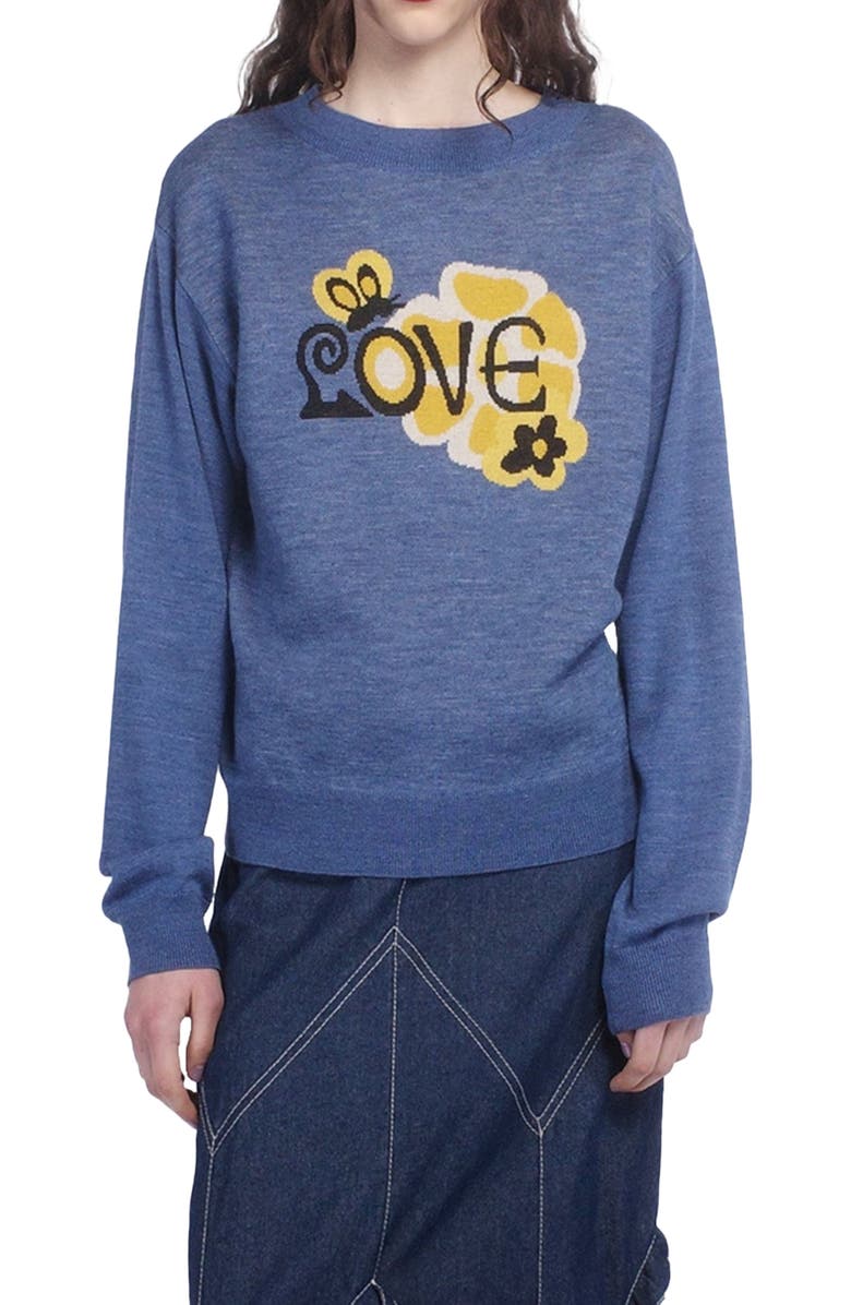 Anna Sui Love Knitwear Sweater, Main, color, Cornflower Multi