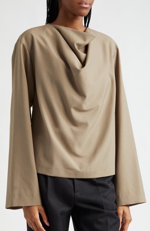Rohe Róhe Drape Virgin Wool Top In Khaki