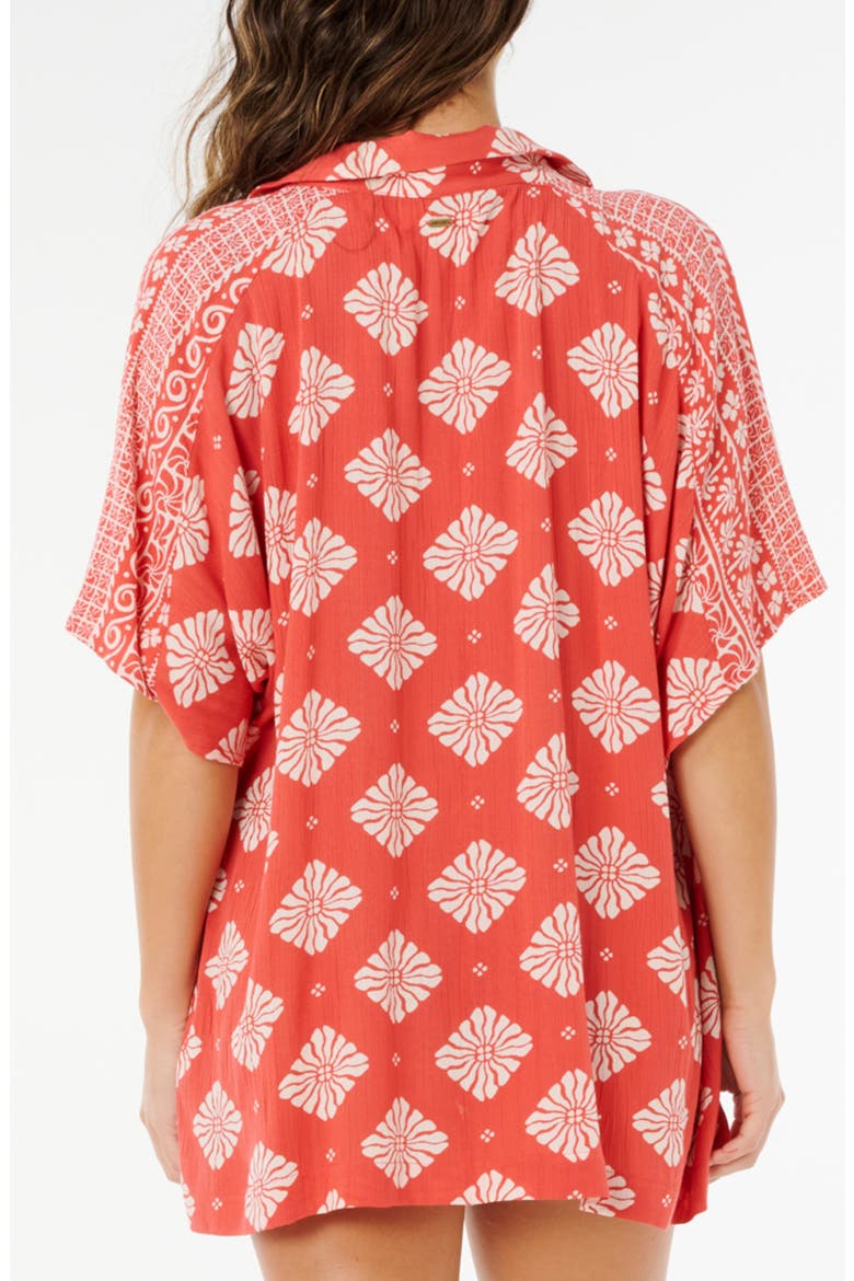Ventura Print Camp Shirt, Alternate, color, RED