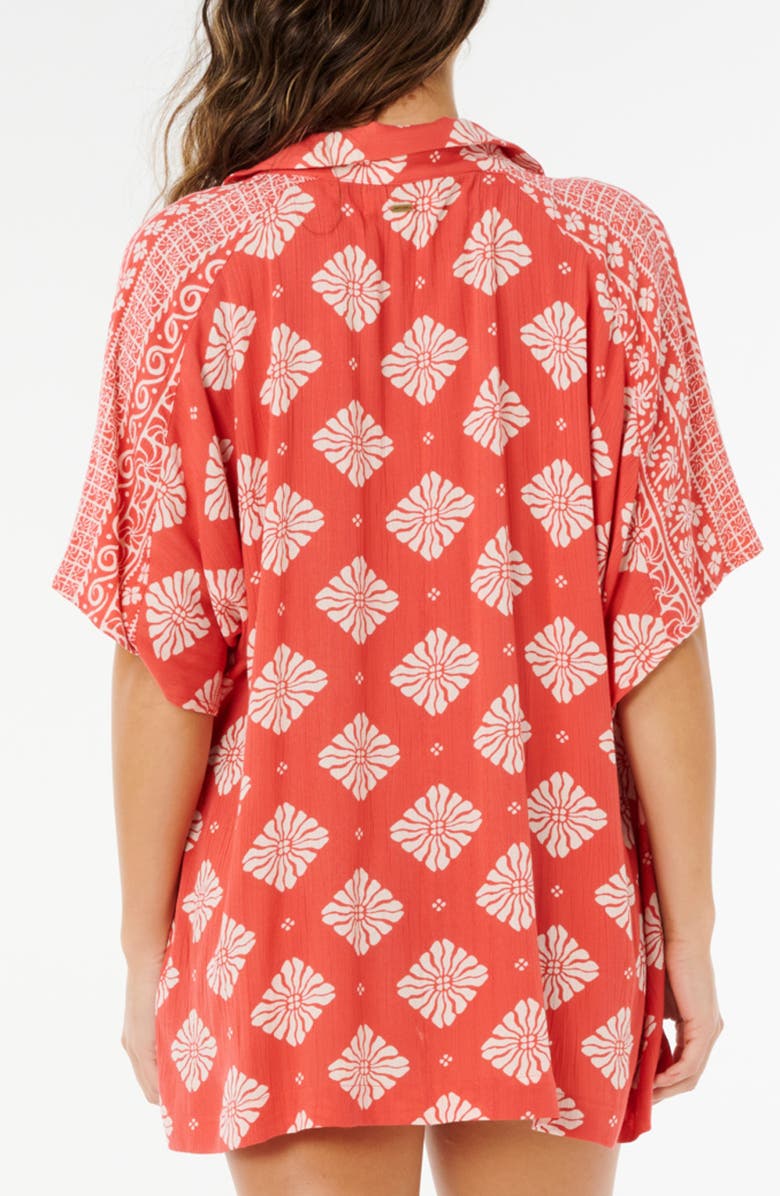 Rip Curl Ventura Print Camp Shirt, Alternate, color, Red