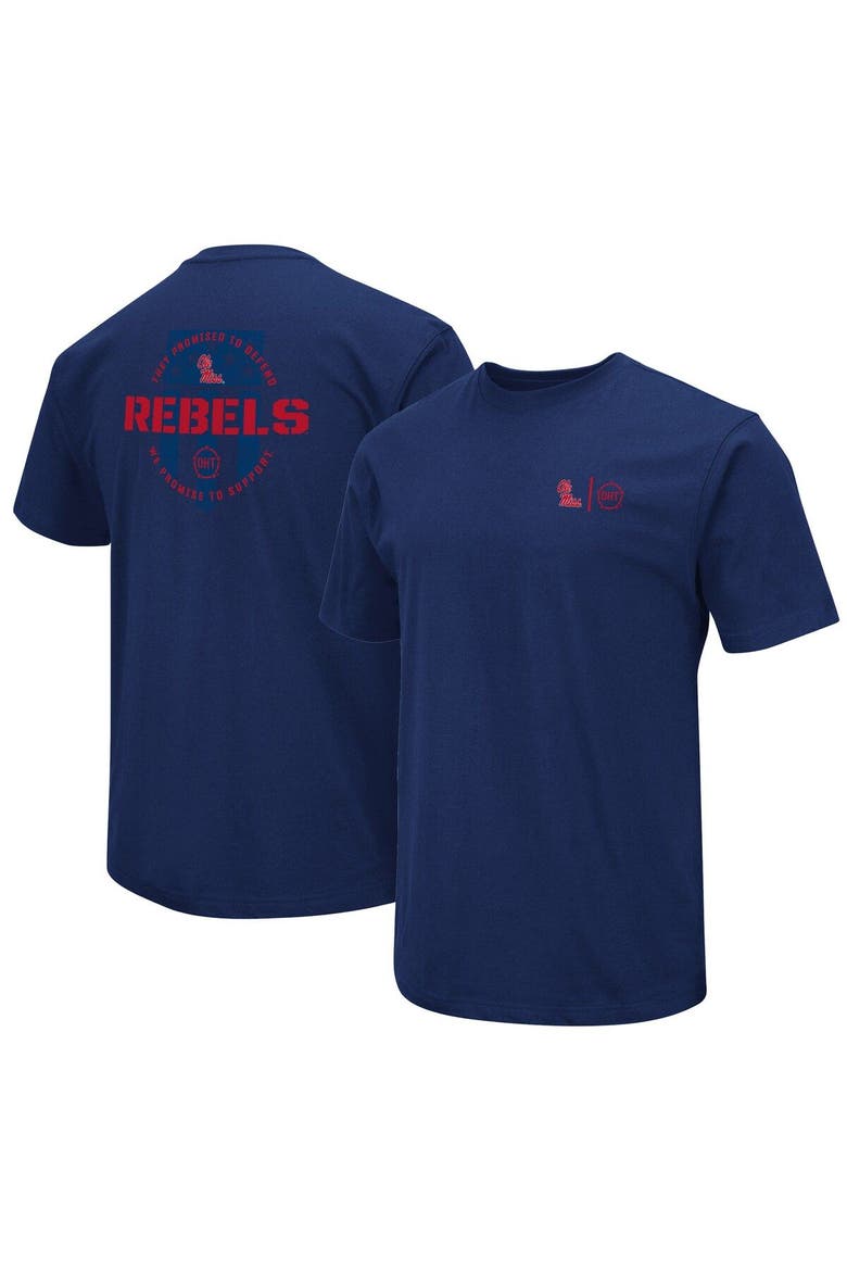 Men's Colosseum Navy Ole Miss Rebels OHT Military Appreciation T-Shirt, Main, color, Navy
