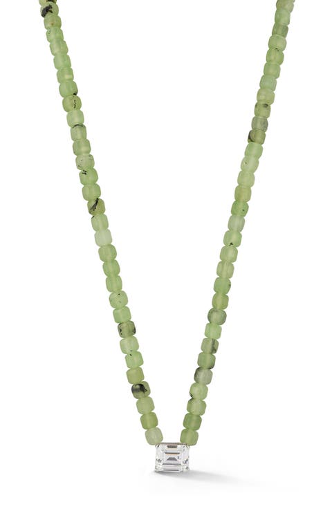 Peridot Beaded Cubic Zirconia Pendant Necklace