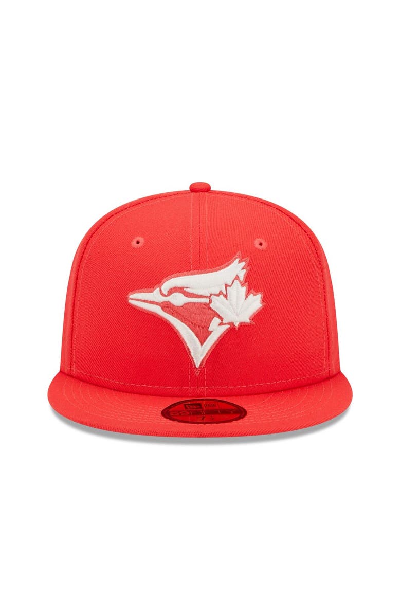 New Era Men's New Era Red Toronto Blue Jays Lava Highlighter Logo 59FIFTY Fitted Hat, Alternate, color, 