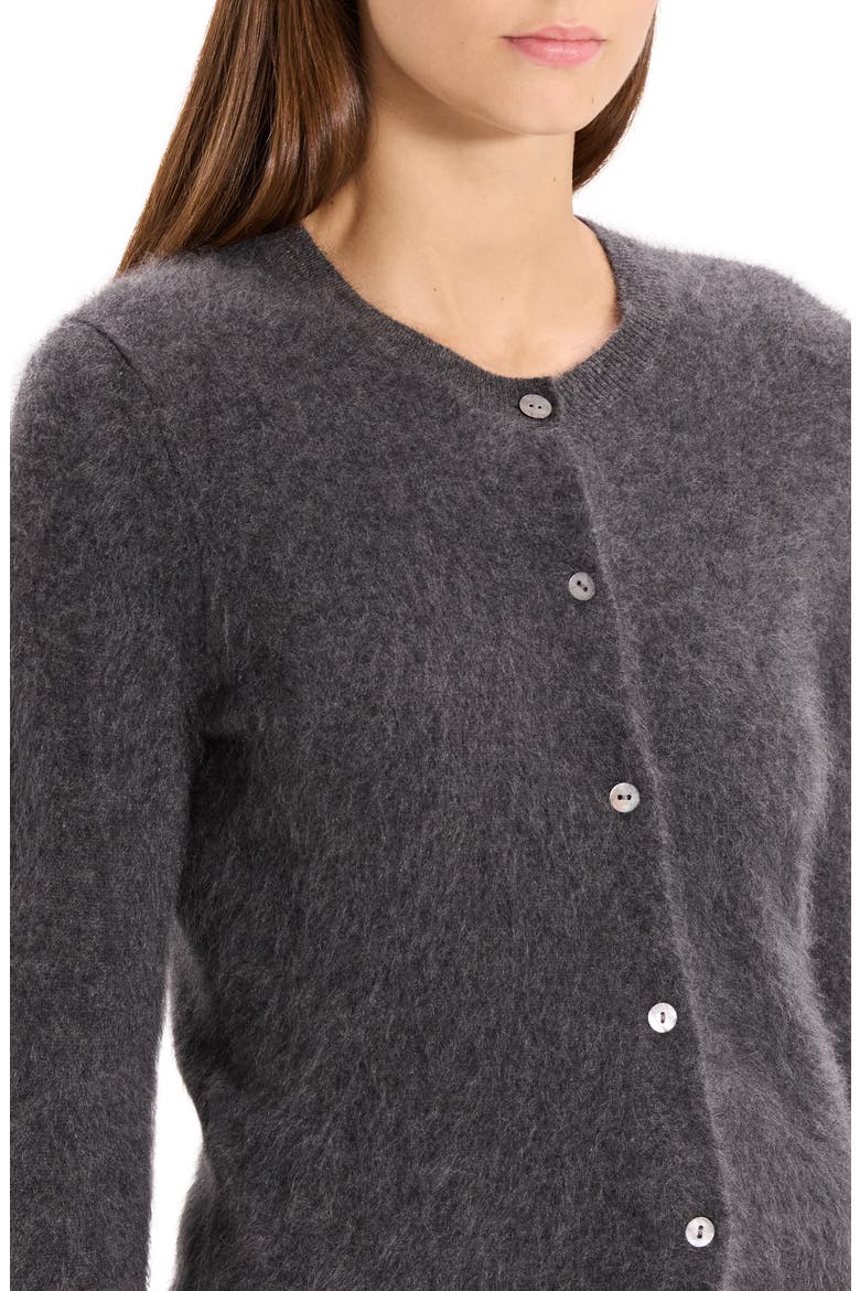Brushed Cashmere Cardigan, Alternate, color, LIGHT CHARCOAL