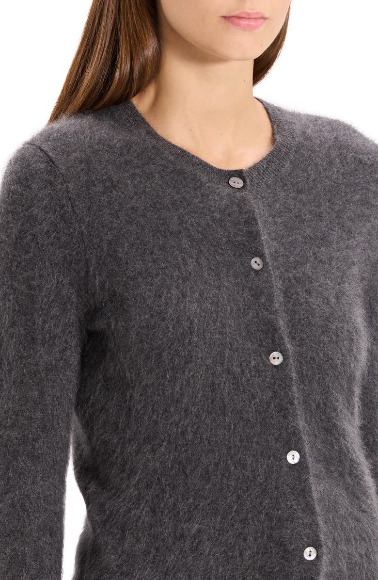 Theory Brushed Cashmere Cardigan, Alternate, color, Light Charcoal