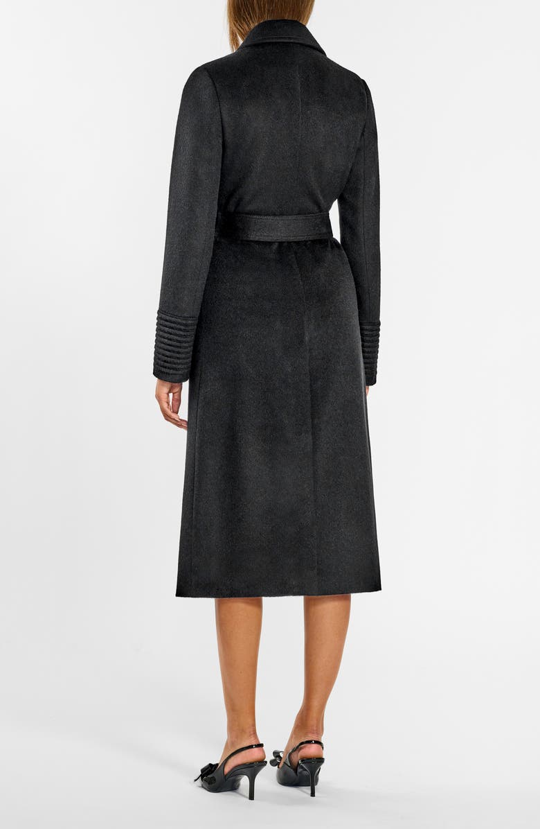 SENTALER Belted Alpaca Blend Wrap Coat, Alternate, color, Black