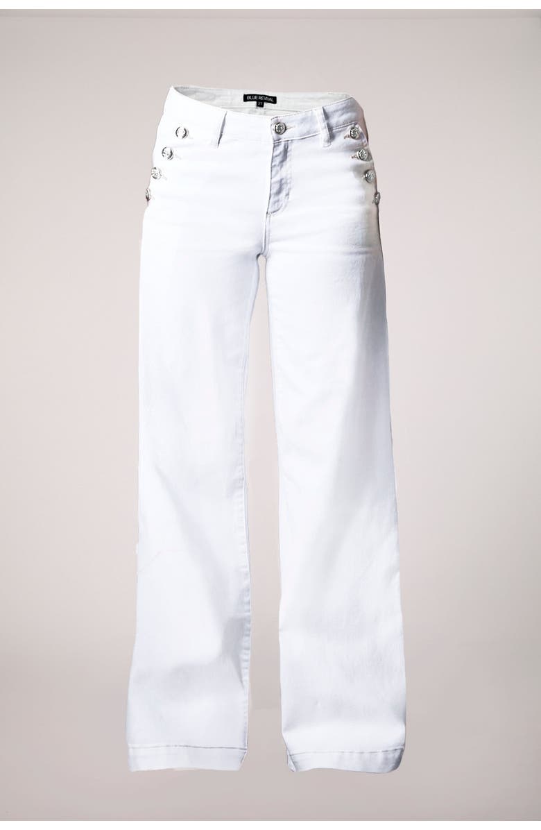 BLUE REVIVAL Ariana Mid Rise Wide Leg Jeans, Alternate, color, White