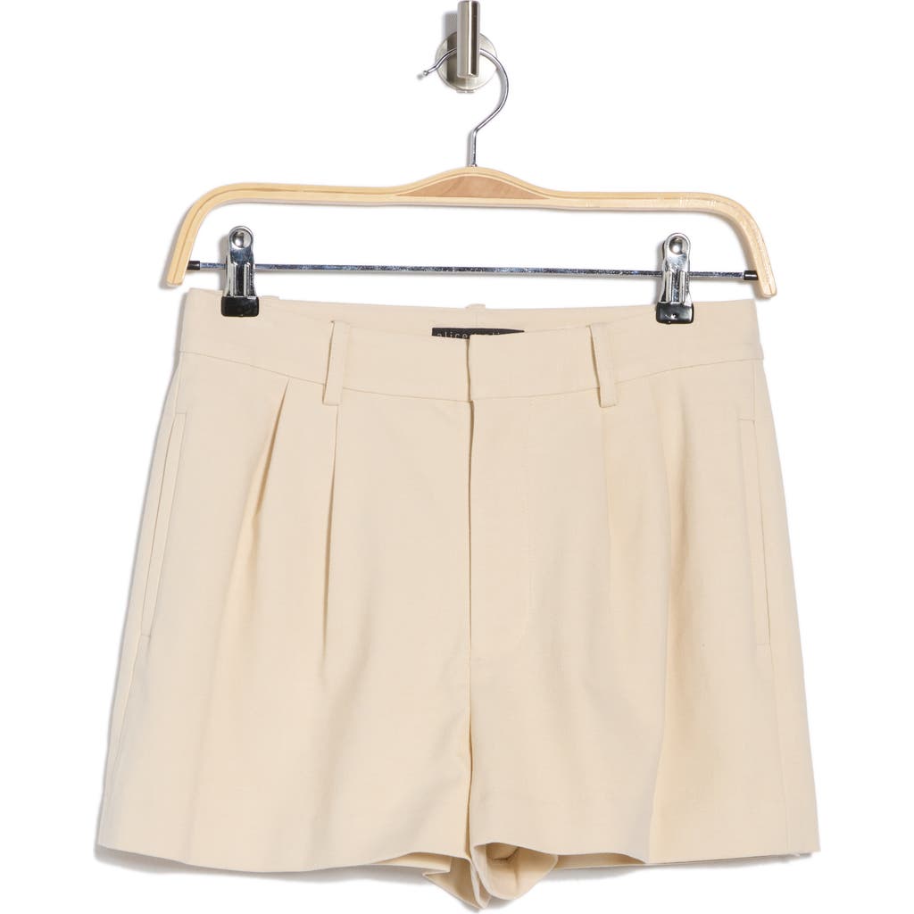Alice And Olivia Alice + Olivia Conry Pleated Shorts In Solid Oatmeal