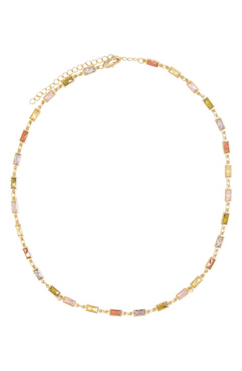 Goldie Crystal Station Necklace