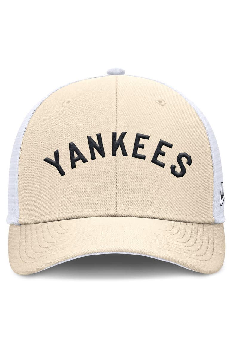 Men's Nike  Natural New York Yankees Cooperstown Collection Dri-FIT Rise Trucker Adjustable Hat, Alternate, color, Natural