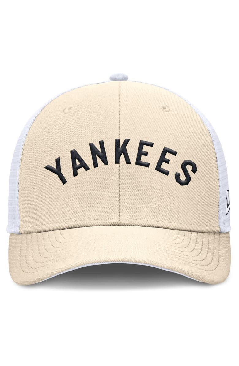 Nike Men's Nike  Natural New York Yankees Cooperstown Collection Dri-FIT Rise Trucker Adjustable Hat, Alternate, color, Natural