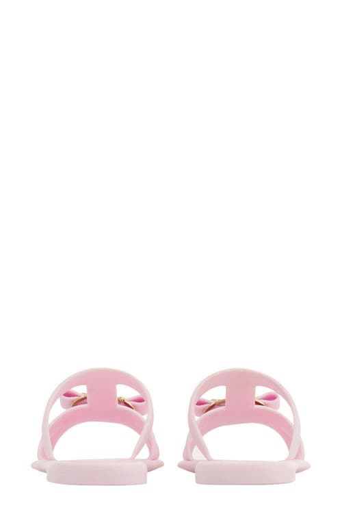 Ferragamo Lilou New Vara Plate Flat Sandals In Cotton Candy