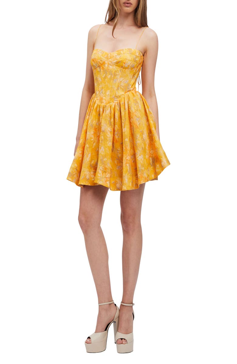 Bardot Elsie Floral Corset Minidress, Main, color, 