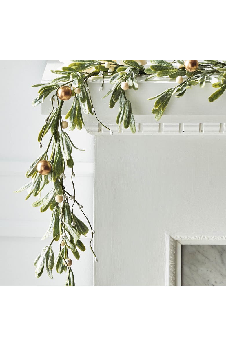 tag Mistletoe Garland Artificial Holiday Decor for Christmas Green, Alternate, color, Green