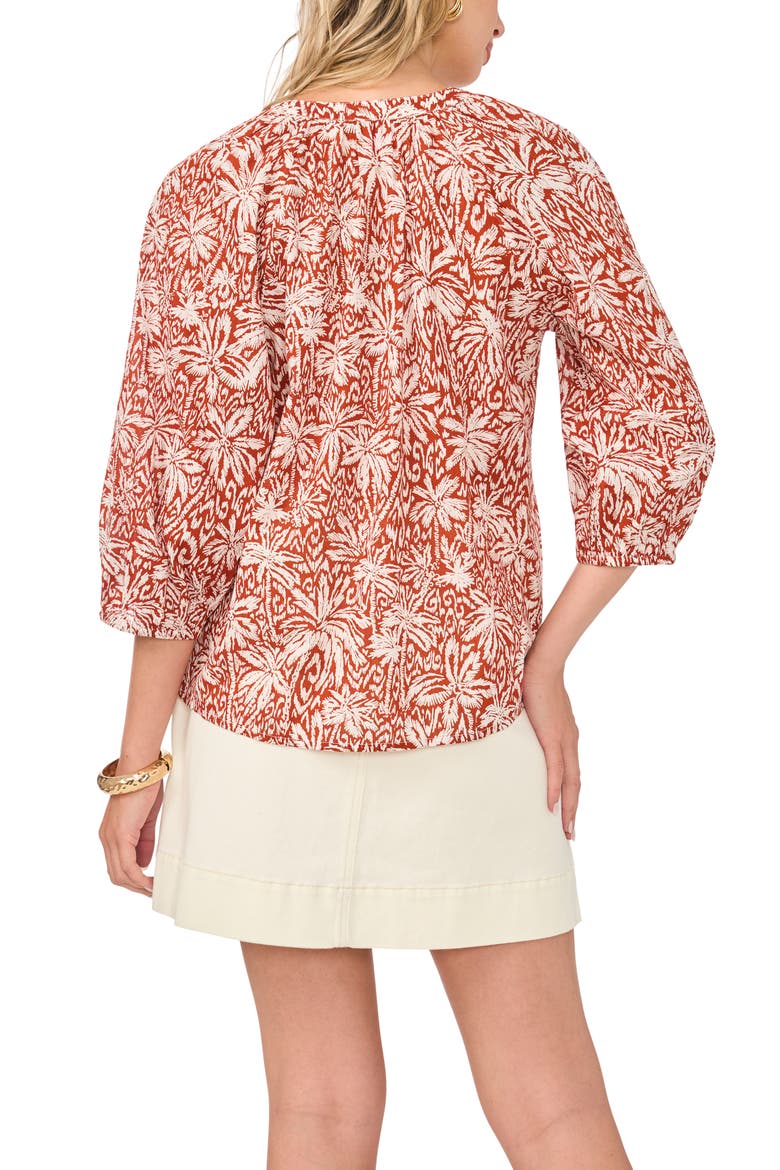 Floral Button-Up Shirt, Alternate, color, RUST