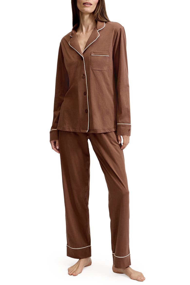 Classic Lightweight Pima Cotton Pajamas, Main, color, BROWN