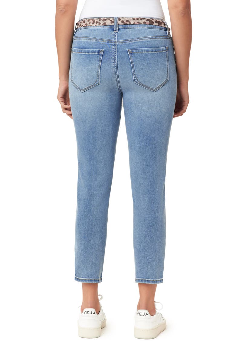 Belted Mid Rise Skinny Cropped Jeans, Alternate, color, PELLEGRINI LEOPARD