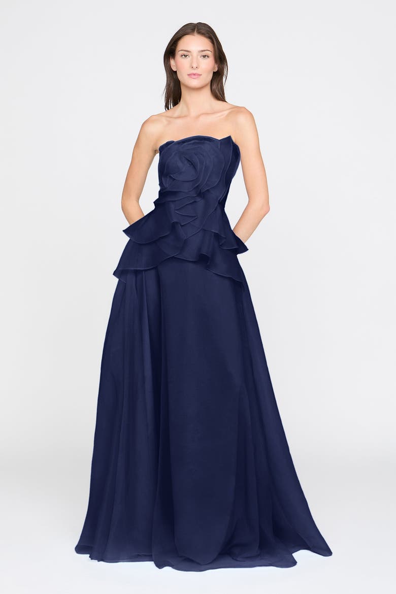 Gilda Draped Rose Gown, Main, color, Nautical Navy