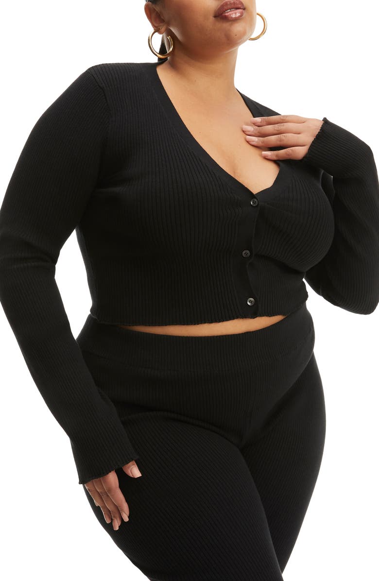 Good American Lettuce Edge Cardigan, Main, color,