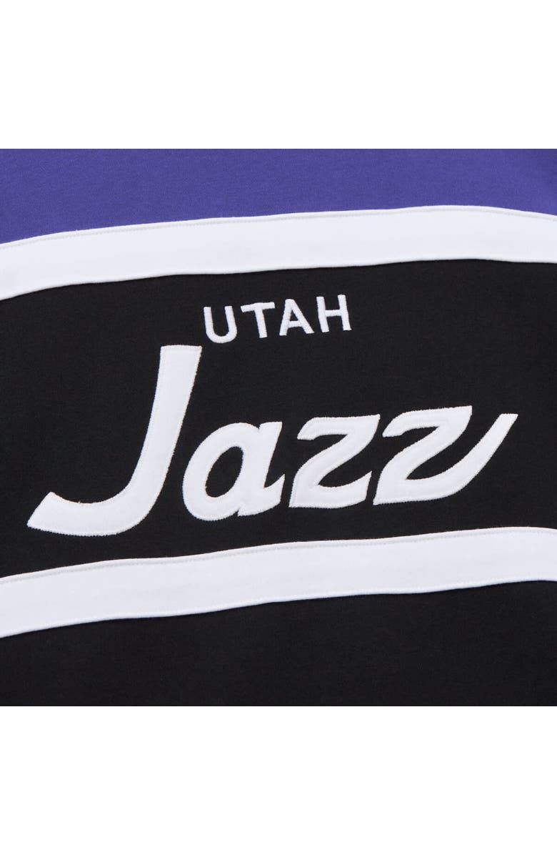Mitchell & Ness Men's Mitchell & Ness Black/Purple Utah Jazz Hardwood Classics Vintage Logo Head Coach Pullover Sweatshirt, Alternate, color, Black