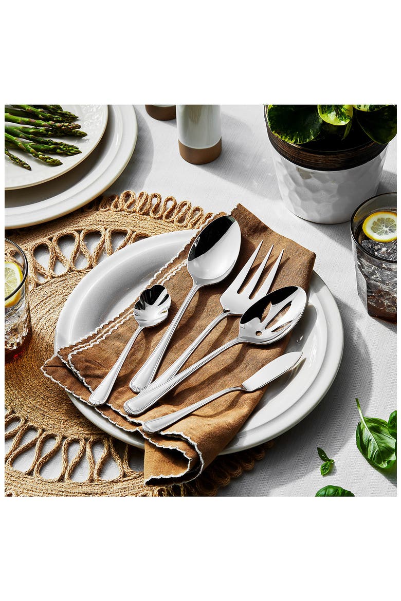 Alcea 18/10 Stainless Steel 65-Piece Flatware Set, Alternate, color, SILVER