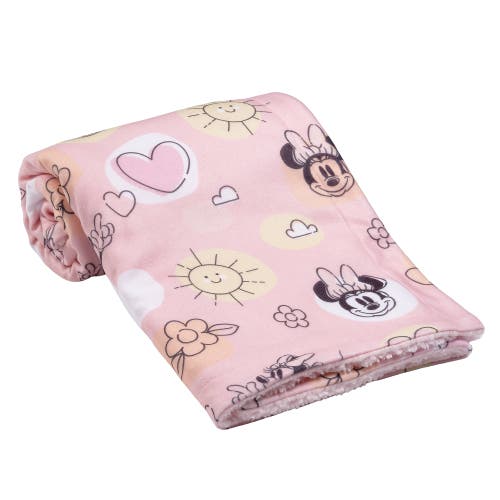 Lambs & Ivy Disney Baby Sweetheart Minnie Mouse Soft Fleece Baby Blanket In Pink
