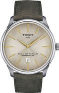 Tissot Chemin des Tourelles Leather Strap Watch, 42mm