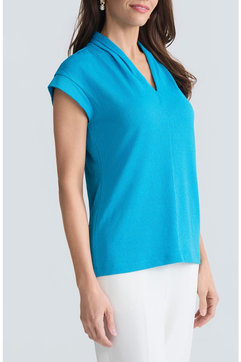 Textured Funnel Neck Knit Top, Alternate, color, BRIGHT AZUL