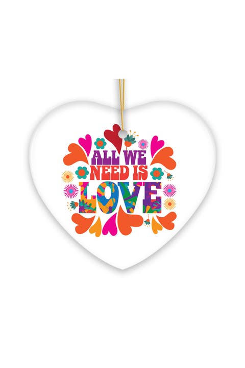 All We Need Is Love Psychedelic Heart Ornament