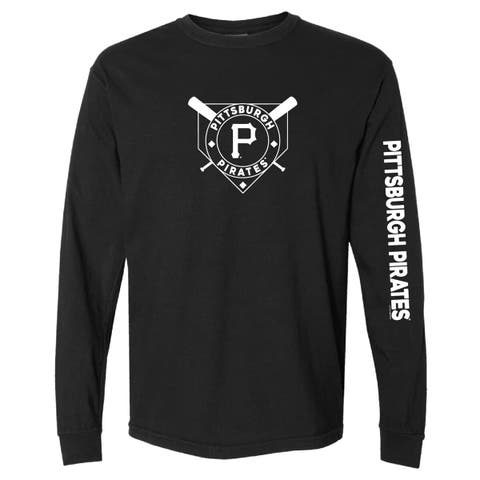 Women's Soft as a Grape Black Pittsburgh Pirates Pigment Dye Long Sleeve T-Shirt