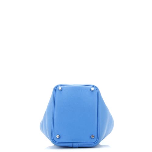 Pre-owned Hermes Hermes Picotin Lock Bag Clemence Pm In Blue
