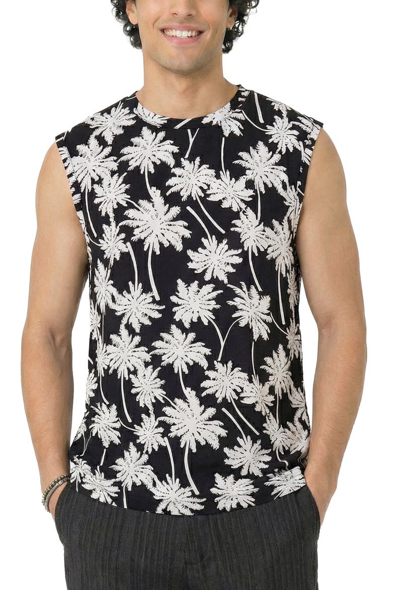 Eden Top, Alternate, color, Black White Palm